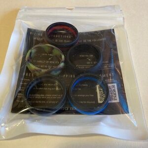 Five Pack Saco Band Silicone Mens Rings Size 12 New
